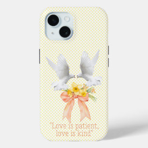 Coque Pour iPhone 15 Colombes blanches Fleur Élégante Foi Pêche Arc Flo