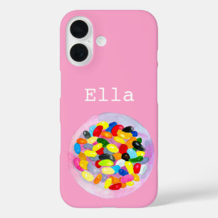 Coques iPhone 16 Colonnes sucrées et colorées de bonbons
