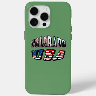 Coque iPhone 15 Pro Max Colorado Picture et USA Text