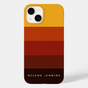 Coque Pour iPhone 14 Colorblock Monogramme horizontal à bandes colorées