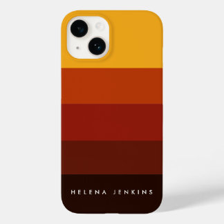 Coque Pour iPhone 14 Colorblock Monogramme horizontal à bandes colorées