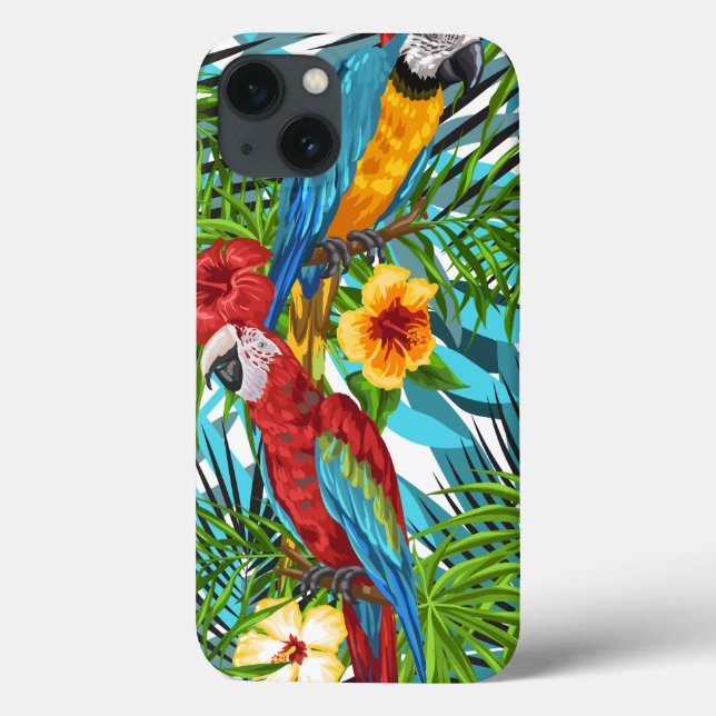 Coques Case-Mate iPhone Coloré Hawaii tropical motif fleur sauvage oiseaux (Verso)