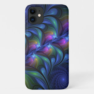 Case-Mate iPhone Case Coloré Lumineux Abstrait Bleu rose Vert Fractal