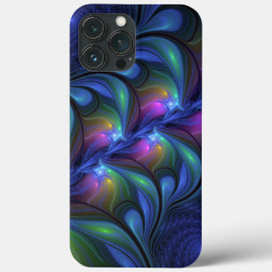 Case-Mate iPhone Case Coloré Lumineux Abstrait Bleu rose Vert Fractal