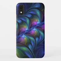 Coloré Lumineux Abstrait Bleu rose Vert Fractal