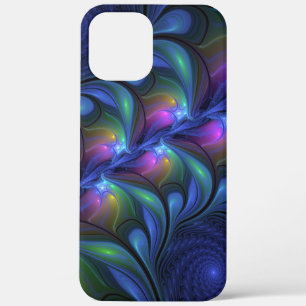 Case-Mate iPhone Case Coloré Lumineux Abstrait Bleu rose Vert Fractal