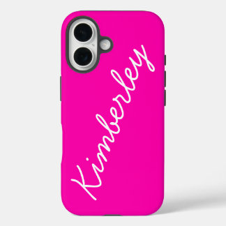 Coques iPhone 16 Coloré rose néon Monogramme mode tendance Couleurs