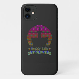 Case-Mate iPhone Case Colorful Joyeux gâteau de 55ème anniversaire avec