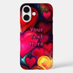 Coques iPhone 16 Colorful Multi Hearts Valentine