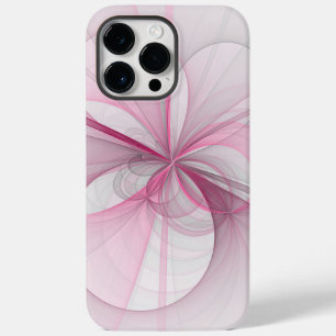 Coque Pour Pour iPhone 14 Pro Max Conception Abstraite de fractal rose pâle moderne