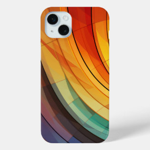 Coque iPhone 15 Mini Conception courbe en couleurs arc-en-ciel