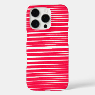 Coques iPhone 16 Pro Conception de bandes en rouge et blanc