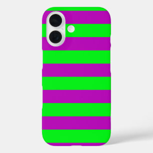 Coques iPhone 16 Conception de bandes violettes et vertes