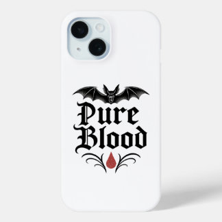 Coque Pour iPhone 15 Conception de chauve-souris gothique de sang pur |