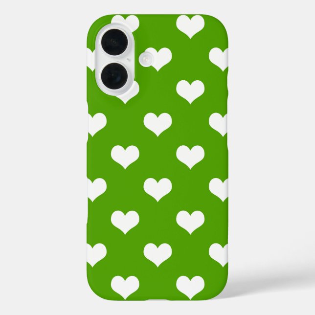 Coques Case-Mate iPhone Conception de coeurs adorables verts blancs  (Verso)