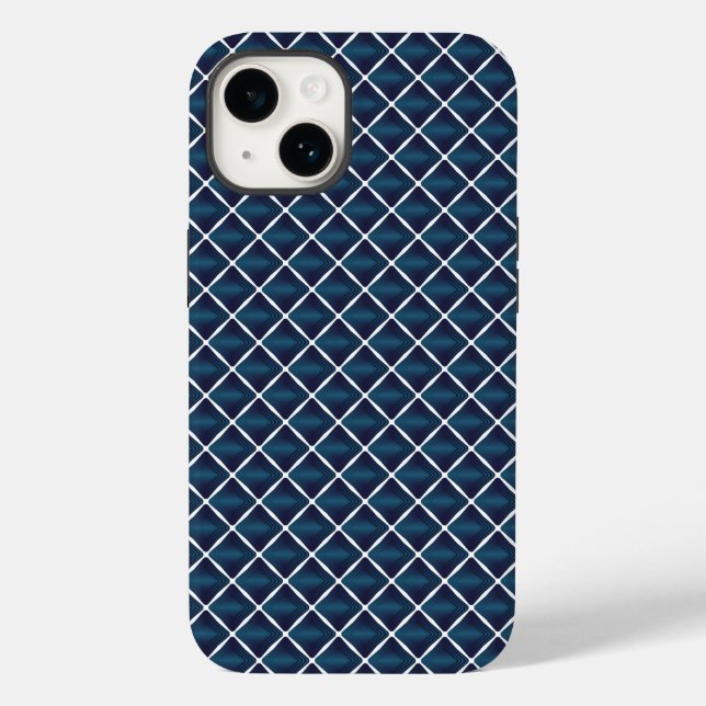 Coques Case-Mate iPhone Conception de compartiment arrondie bleue (Verso)