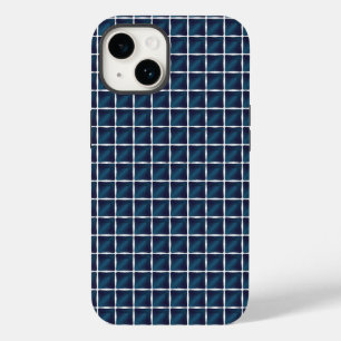 Coque Pour iPhone 14 Conception de compartiment arrondie bleue