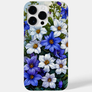 Coque Pour Pour iPhone 14 Pro Max Conception de fleurs botaniques bleues élégantes,