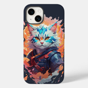 Coque Pour iPhone 14 Conception de guerrier chat ninja mignon