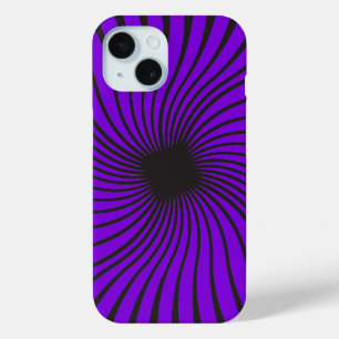 Coque Pour iPhone 15 Conception de kaléidoscope noir et violet