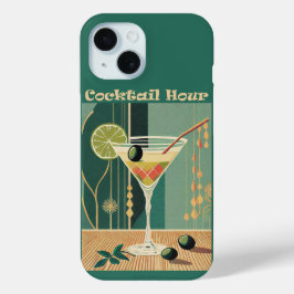 Coque Pour iPhone 15 Conception de l'heure de cocktail du milieu du siè