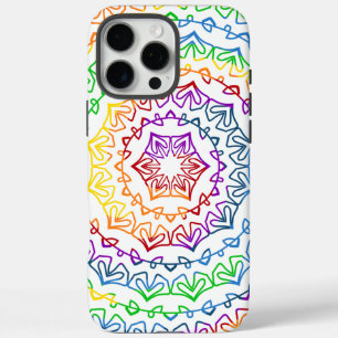 Coques iPhone 16 Pro Max Conception de motif de mandala arc-en-ciel