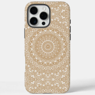 Coques iPhone 16 Pro Max Conception de motif mandala marron chameau