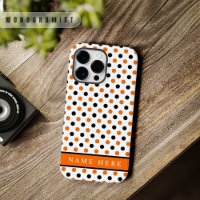 Conception de points Polka Noir Orange Personnalis