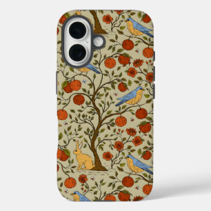 Coques iPhone 16 Conception de pommiers bruns avec des pommes orang