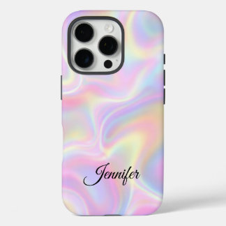 Coques iPhone 16 Pro Conception de tourbillon holographique pastel vibr