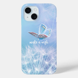 Coque Pour iPhone 15 Conception de vœu Pissenlit et Papillon
