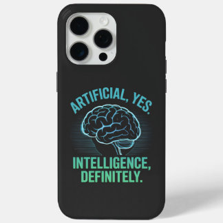 Coque iPhone 15 Pro Max Conception d'humour de cerveau d'intelligence arti