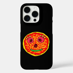 Coques iPhone 16 Pro Conception d'illustration de visage de pizza souri