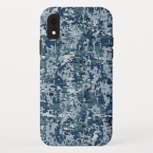 Coques Pour iPhone Conception du camouflage numérique bleu de la Mar