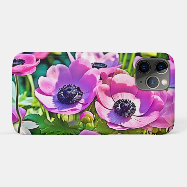 Coques Case-Mate iPhone Conception du mélange d'anémones de jardin (Dos (Horizontal))