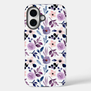 Coques iPhone 16 Conception florale délicate avec feuilles de lavan