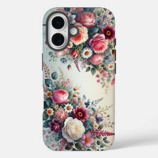 Coques iPhone 16 Conception florale Max Smart Phone boîtier robuste