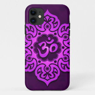 Coque iPhone 11 Conception florale pourpre d'Aum