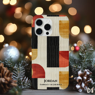 Coque iPhone 15 Pro Max Conception Géométrique Moderniste Terreuse, Attrai