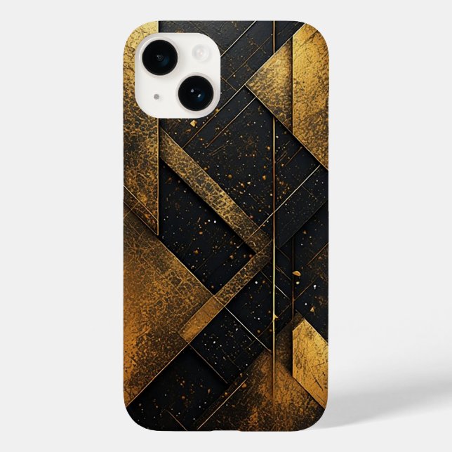 Coques Case-Mate iPhone Conception Géométrique Or Noir (Verso)
