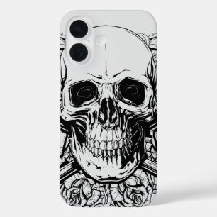 Coques iPhone 16 Conception gothique noir et gris pour l'art sombre