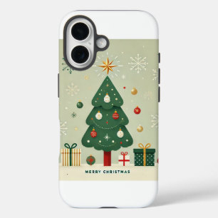 Coques iPhone 16 Conception minimaliste de l'arbre de Noël pour cou