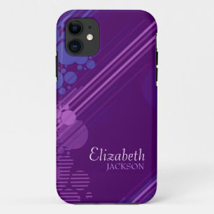 Coque iPhone 11 Conception moderne de Grunge pourpre