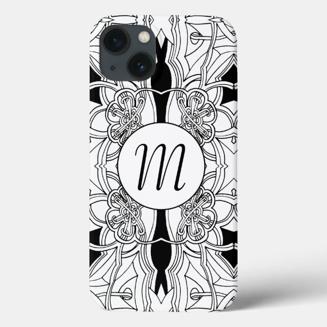 Coques Case-Mate iPhone Conception moderne d'oeuvres d'art en noir et blan (Verso)