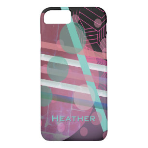 Coque Case-Mate Pour iPhone Conception personnalisée/rose et turquoise/abstrai