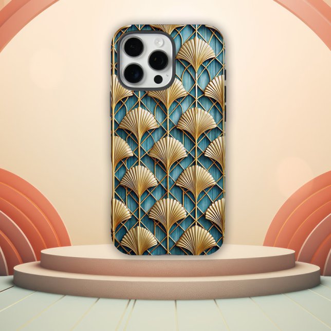 Coques Case-Mate iPhone Conception stylisée d'éventail Art Déco 3D (Créateur téléchargé)
