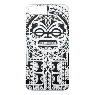 Coque iPhone 7 Plus Conception tribale polynésienne de tatouage avec