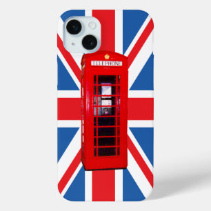 Coque iPhone 15 Mini Conception Union Jack/Drapeau et boîte de téléphon