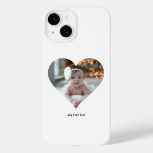 Coque Pour iPhone 14 Concevez votre propre photo en forme de coeur uniq