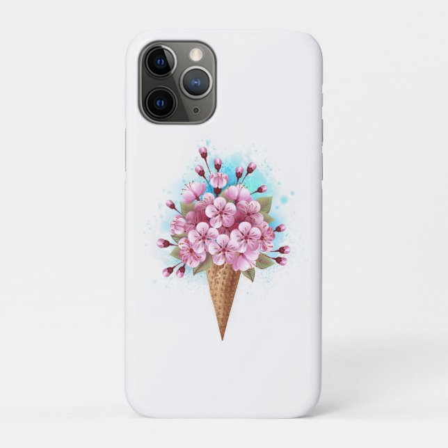 Coques Case-Mate iPhone Cône rose Sakura crème glacée gaufre (Dos)